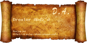 Drexler Abád névjegykártya
